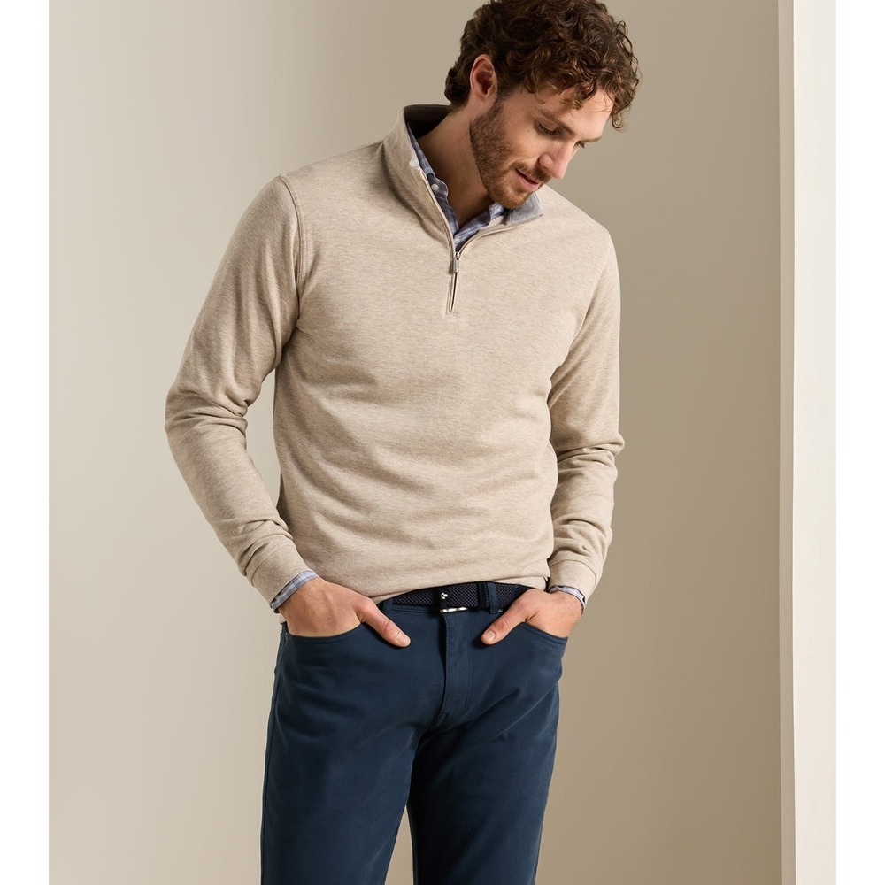 Peter Millar $158 NWOT Men's Crown Comfort Quarter Zip Pullover in Stone XL